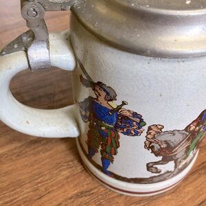 Vintage German stoneware beer stein original king